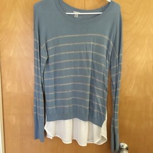 Halogen sweater. Back button detail. Large.